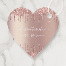 バラ金ゴールドグリッタースパークルカスタム文字ギフトラベル