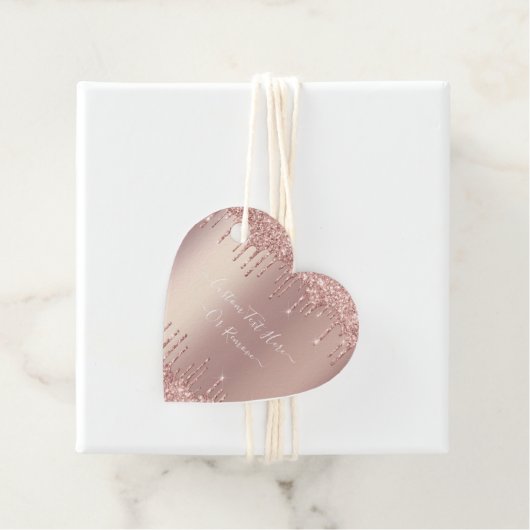 バラ金ゴールドグリッタースパークルカスタム文字ギフトラベル フェイバータグ (インサイチュ)