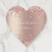 バラ金ゴールドグリッタースパークルカスタム文字ギフトラベル フェイバータグ (正面)