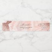 バラ金ゴールドグリッタースパークルガウンスウィート16th誕生日 ペットボトルラベル (シングルラベル)