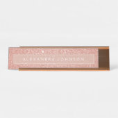 バラ金ゴールドグリッタースパークルガーリーモダン デスクネームプレート (正面)