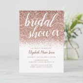 バラ金ゴールドグリッタースパークルスクリプトブライダルシャワー 招待状 (スタンド正面)