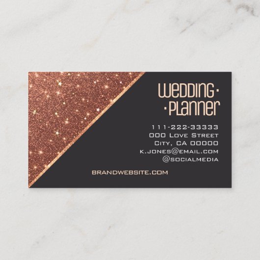 バラ金ゴールドグリッタースパークルスターズラグジュアリーシック 名刺 (裏面)