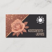 バラ金ゴールドグリッタースパークルスターズラグジュアリーシック 名刺 (正面)