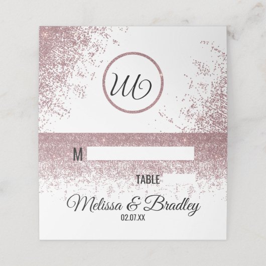 バラ金ゴールドグリッタースパークルスホワイト座席表 プレイスカード (外部開封)