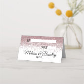 バラ金ゴールドグリッタースパークルスホワイト座席表 プレイスカード (正面)