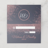 バラ金ゴールドグリッタースパークルズネイビーブルー座席表 プレイスカード (外部開封)