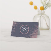 バラ金ゴールドグリッタースパークルズネイビーブルー座席表 プレイスカード (裏面)