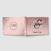 バラ金ゴールドグリッタースパークルズ赤面ピンクゲストブック ゲストブック (全面)