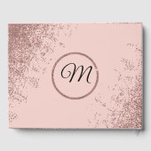 バラ金ゴールドグリッタースパークルズ赤面ピンクゲストブック ゲストブック (裏面)