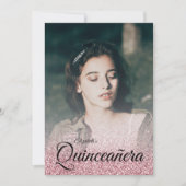 バラ金ゴールドグリッタースパークルドレスフォトキンセアニェラ 招待状 (正面)