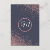 バラ金ゴールドグリッタースパークルネイビーブルー結婚ズ詳細 エンクロージャーカード (裏面)