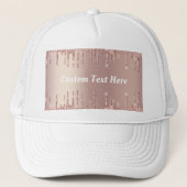 バラ金ゴールドグリッタースパークルハットカスタム文字 キャップ (正面)