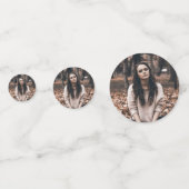 バラ金ゴールドグリッタースパークルハッピーバースデー写真 コンフェッティ (裏面)