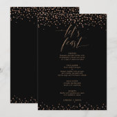 バラ金ゴールドグリッタースパークルレッツフィーディングメニューカード メニュー (正面/裏面)