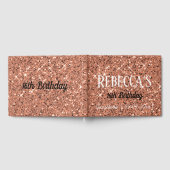 バラ金ゴールドグリッタースパークル16誕生日 ゲストブック (全面)