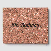 バラ金ゴールドグリッタースパークル16誕生日 ゲストブック (裏面)