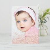 バラ金ゴールドグリッタースパークル1st誕生日赤面写真 招待状 (スタンド正面)