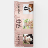 バラ金ゴールドグリッタースパークル70歳の誕生日 横断幕 (縦)