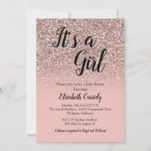 バラ金ゴールドグリッタースプリンクルベビーシャワー招待状 招待状 (正面)