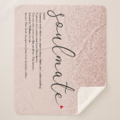 バラ金ゴールドグリッターソウルメイト定義ラブハートS シェルパブランケット (正面)