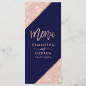 バラ金ゴールドグリッタータイポグラフィネイビ結婚ーのメニュー メニュー (正面)