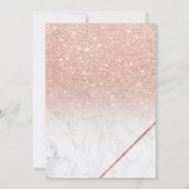 バラ金ゴールドグリッタータイポグラフィ結婚ズ 招待状 (裏面)