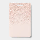 バラ金ゴールドグリッタータイポグラフィ赤面スウィート16 VIP バッジ (裏面)