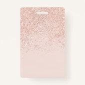 バラ金ゴールドグリッタータイポグラフィ赤面スウィート16 VIP バッジ (裏面)