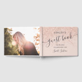 バラ金ゴールドグリッタータイポグラフィ赤面ピンクスウィート16 ゲストブック (全面)