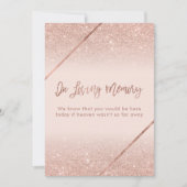 バラ金ゴールドグリッタータイポグラフィ赤面ピンク 招待状 (正面)