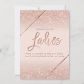 バラ金ゴールドグリッタータイポグラフィ赤面ピンク 招待状 (正面)