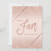 バラ金ゴールドグリッタータイポグラフィ赤面ピンク 招待状 (正面)