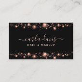 バラ金ゴールドグリッターダイヤモンドダストブラックメイクアップアーティスト 名刺 (正面)