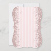 バラ金ゴールドグリッターダストクラウンピンクストライプ色 招待状 (裏面)