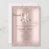 バラ金ゴールドグリッターダストブランチブライダルシャワー 招待状 (正面)