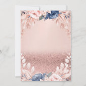 バラ金ゴールドグリッターティアラブルーフラワーズリタイア 招待状 (裏面)