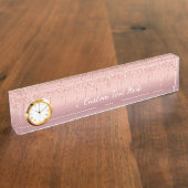 バラ金ゴールドグリッターデスク名プレートとカスタム文字 デスクネームプレート (側面)