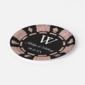 バラ金ゴールドグリッタートランプのポーカーチップカジノウェディングパーティー ペーパープレート (アングル)