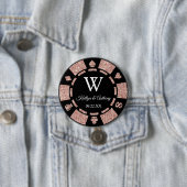 バラ金ゴールドグリッタートランプのポーカーチップカジノ結婚式の引き出物 缶バッジ (インサイチュ)