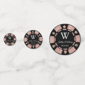 バラ金ゴールドグリッタートランプのポーカーチップカ結婚ジノ コンフェッティ (裏面)