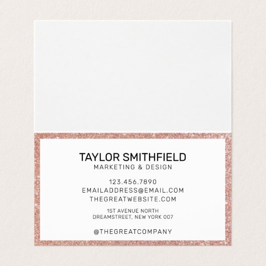 バラ金ゴールドグリッタートレンディーエレガントラッシュヘア爪、 ネイル 名刺 (内部フラット)