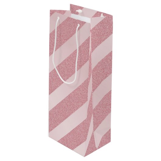 バラ金ゴールドグリッタートレンディーテンプレートエレガントモダン ワインギフトバッグ (正面アングル)