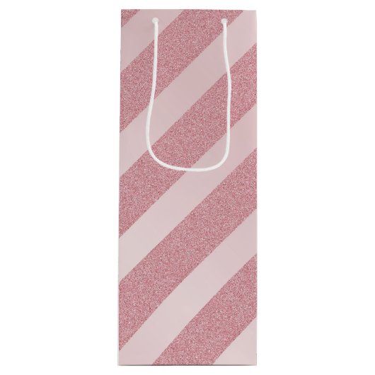 バラ金ゴールドグリッタートレンディーテンプレートエレガントモダン ワインギフトバッグ (正面)