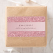 バラ金ゴールドグリッタートレンディーテンプレートエレガント出荷 ラベル (インサイチュ)