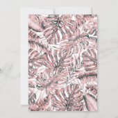 バラ金ゴールドグリッタートロピカルパ葉ームズ結婚の 招待状 (裏面)