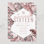 バラ金ゴールドグリッタートロピカルパ離れームズスウィート16 I 招待状 (正面/裏面)