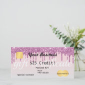 バラ金ゴールドグリッタードグラデーションリップギフト券 サンキューカード (スタンド正面)