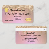 バラ金ゴールドグリッタードグラデーションリップクレジット名刺 名刺 (正面/裏面)