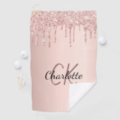 バラ金ゴールドグリッタードライカスタムプのモノグラム名 ゴルフタオル (インサイチュ)